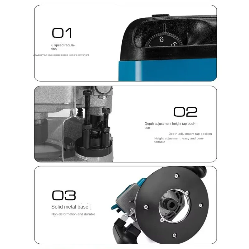 08170 2200W Electric Multifunction Hand Wood Trimmer Woodworking Engraving Machine Slotting Machine MY-2122