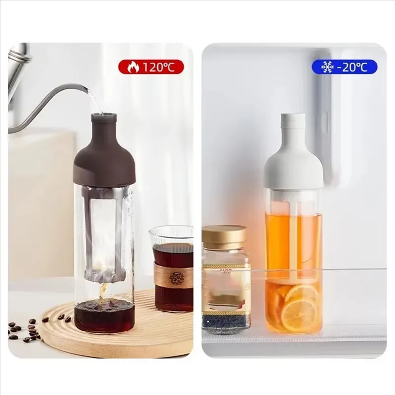1000ml Cold Brew Coffee Pot Glass Manual Cold Brewer Coffee Maker Portable Ice Coffee Filter Juice Tea Handmade