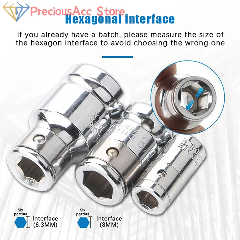 Install Replace Repair Tools Hex Shank Socket Bits Converter Socket Adapter Impact Socket Conversion Adapter Tool