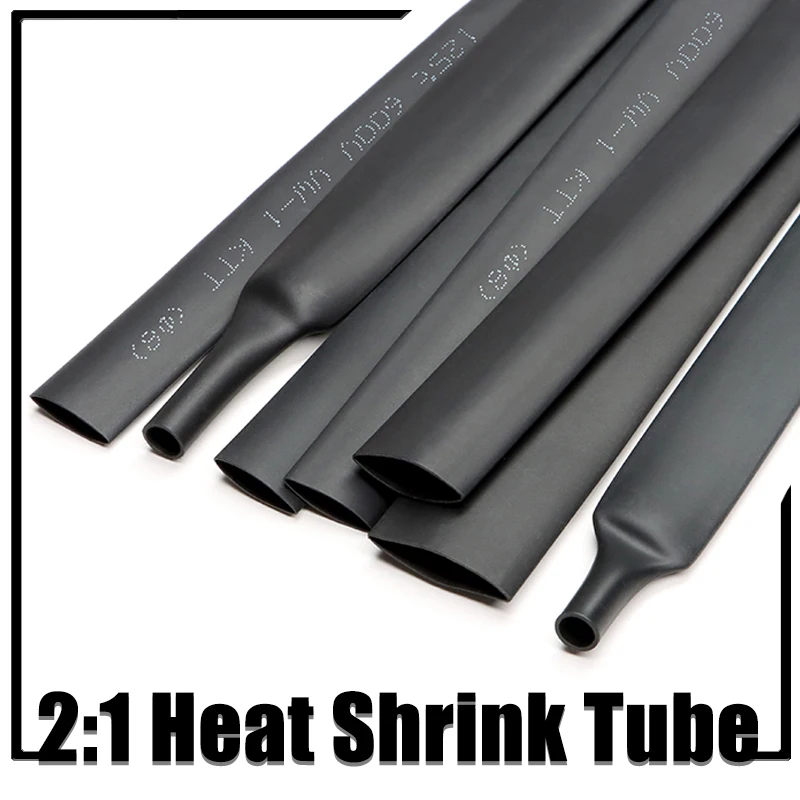 

1/3/5M Black 2:1 Heat Shrink Tube Dia 50 60 70 80 90 100 120 150 180 210mm Polyolefin Cover Cable sleeve shrink wrap tube