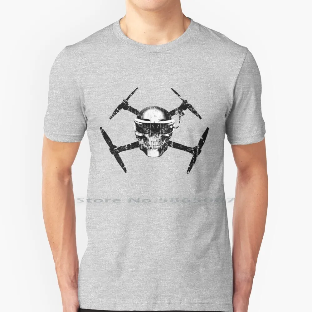 Fpv Drone Quadcopter Skull Frame T Shirt Cotton 6XL Beta Flight Dji Drone Drone Pilot Drone Racing Fatshark First Person View