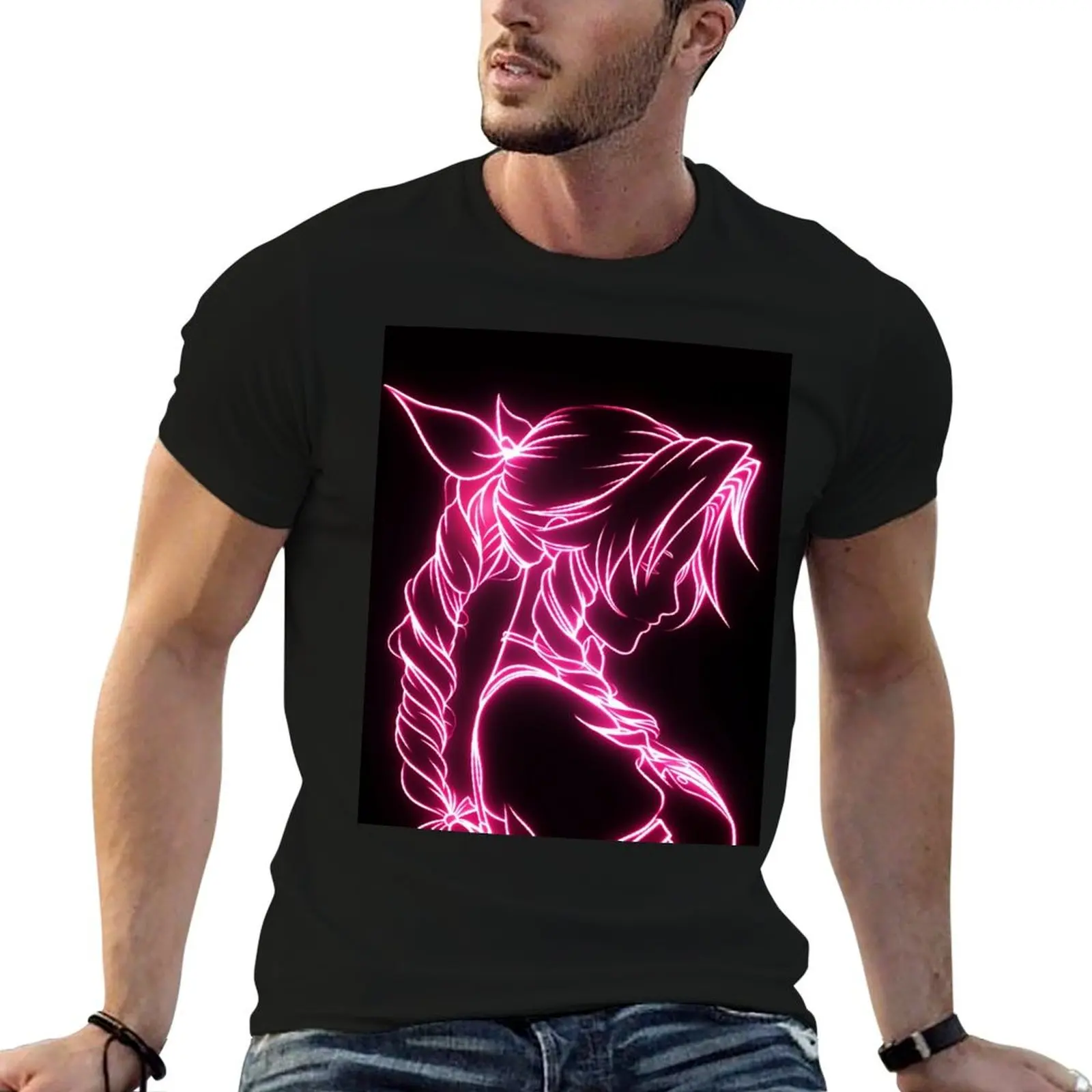 

Neon Aerith T-Shirt plus sizes graphic tee shirt mens champion t shirts