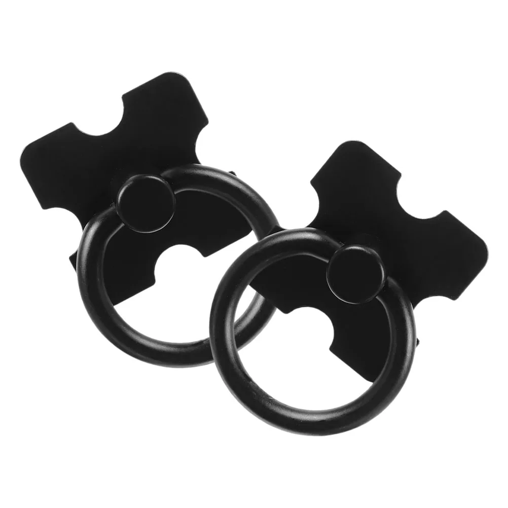 

2pcs Black Round Knobs for Cabinets Drawers Wardrobe Vintage Zinc Alloy Metal H les Closet Door Furniture Hardware