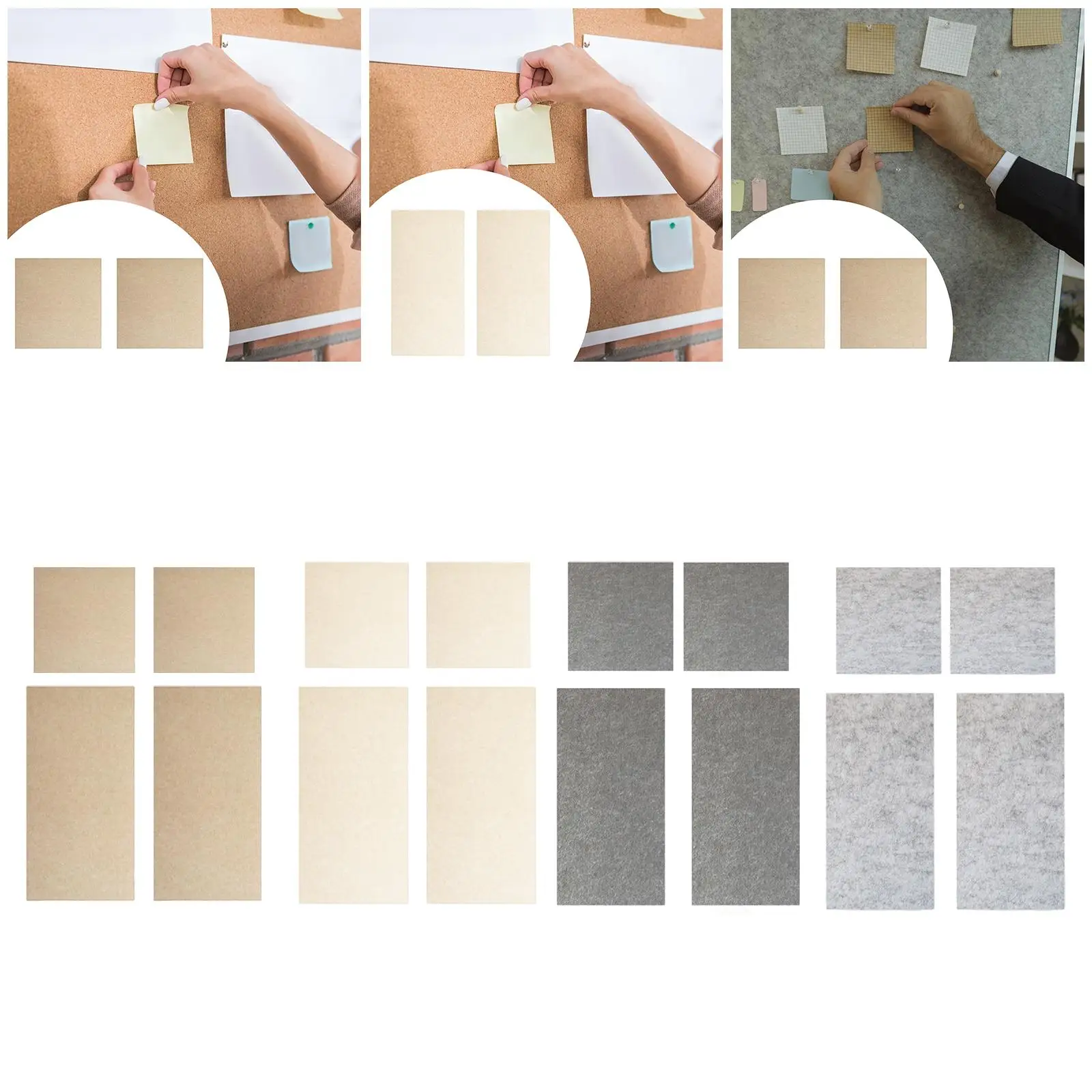 2x Felt Pinboard Tiles, Creative Slatted Wall Panels for Walls, Bedroom Decoration