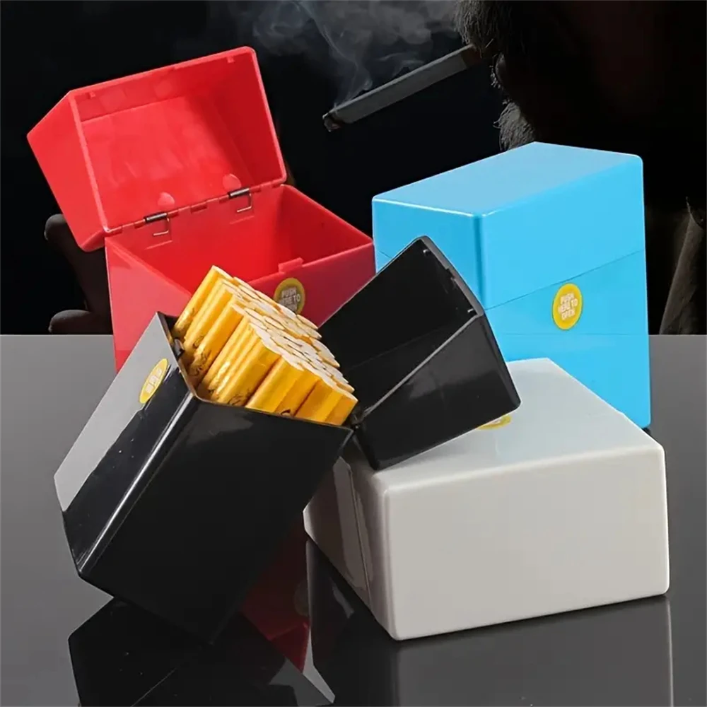 1pc Cigarette Case, King Size 50 Capacity Cigarettes Box, Plastic Portable Thin Cigar Boxes, Pocket Cigarettes Holder Storage Co