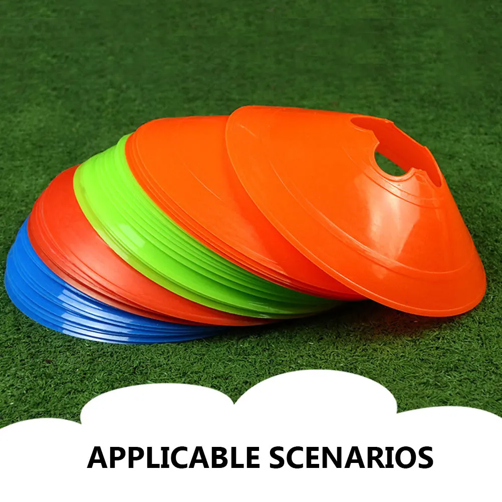 

20pcs Football Training Marker Obstacle Brightly Colored Plastic Cones Durable Sports Equipment For Outdoor Activities Traffic