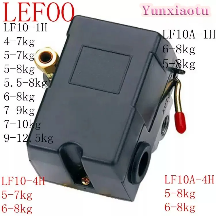 LEFOO LF10-1H Air Compressor Pressure Switch 220V 380V with Unloader Valve Automatic Control Heavy Duty