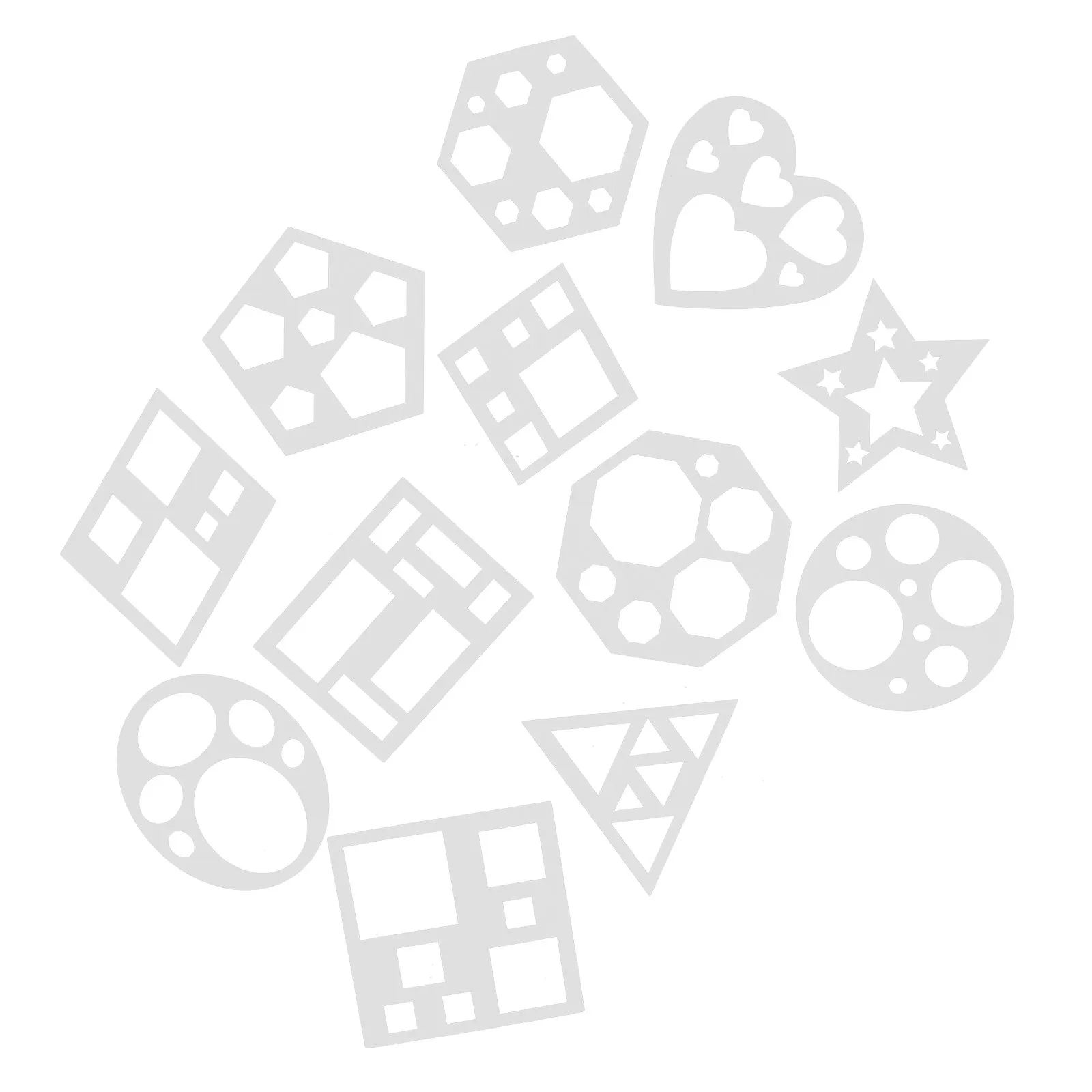 

Набор из 12 многоразовых трафаретов с геометрическими фигурами для рисования, для детей дошкольного возраста, для занятий в классе, развития мелкой моторики