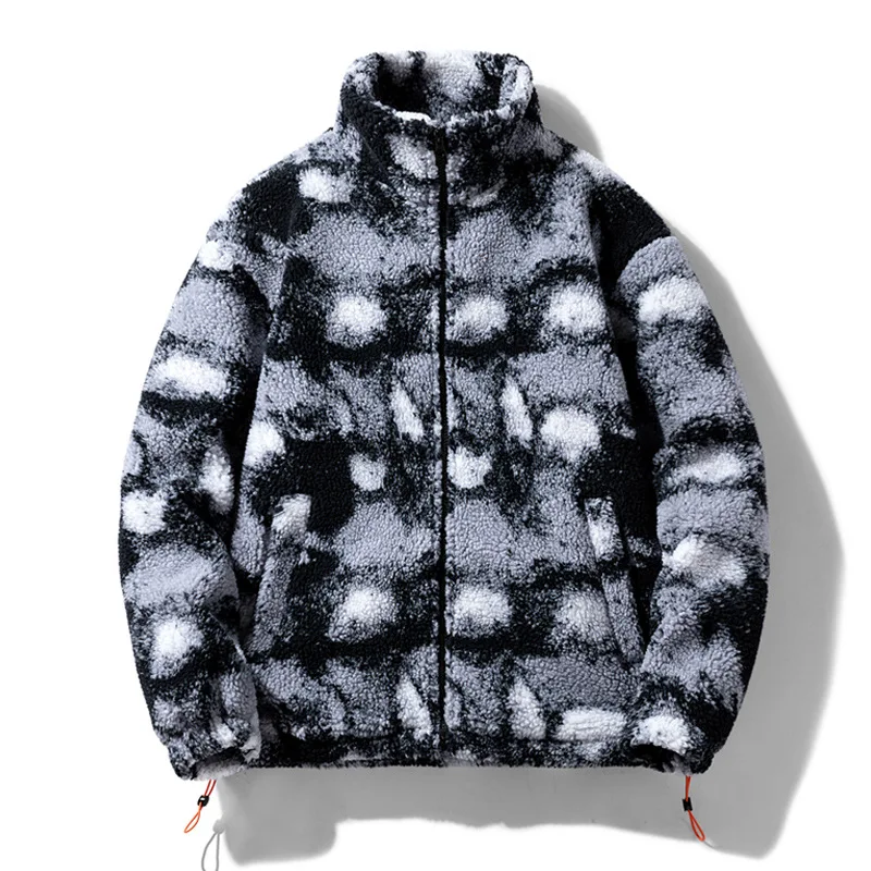 Autumn Winter Men Down Coat New Thicken Fleece Contrast Color Male Jacket Stand Collar Long Sleeve Comfortable Man Outerwear