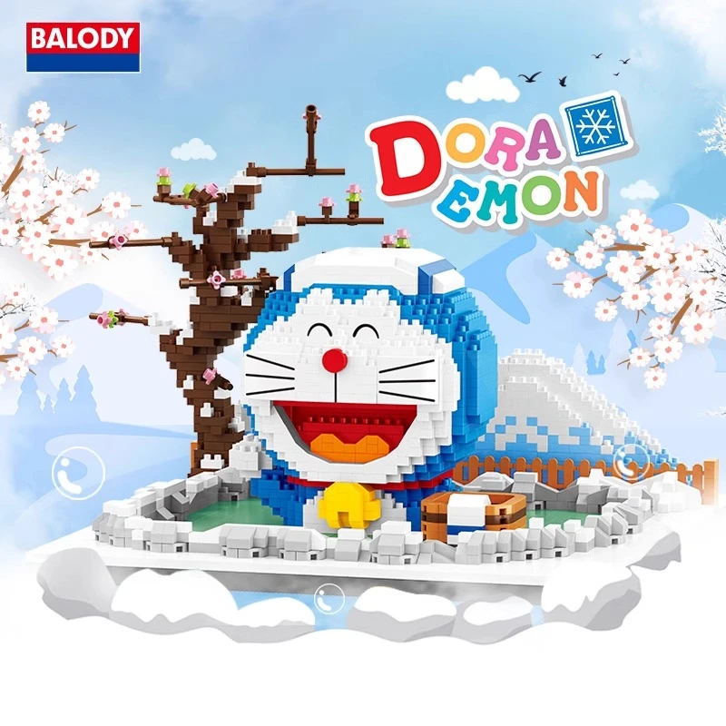 

BALODY Hot Spring Doraemon Building Blocks Japanese Animation Peripheral Assembled Children's Toys Kawaii Birthday Gift