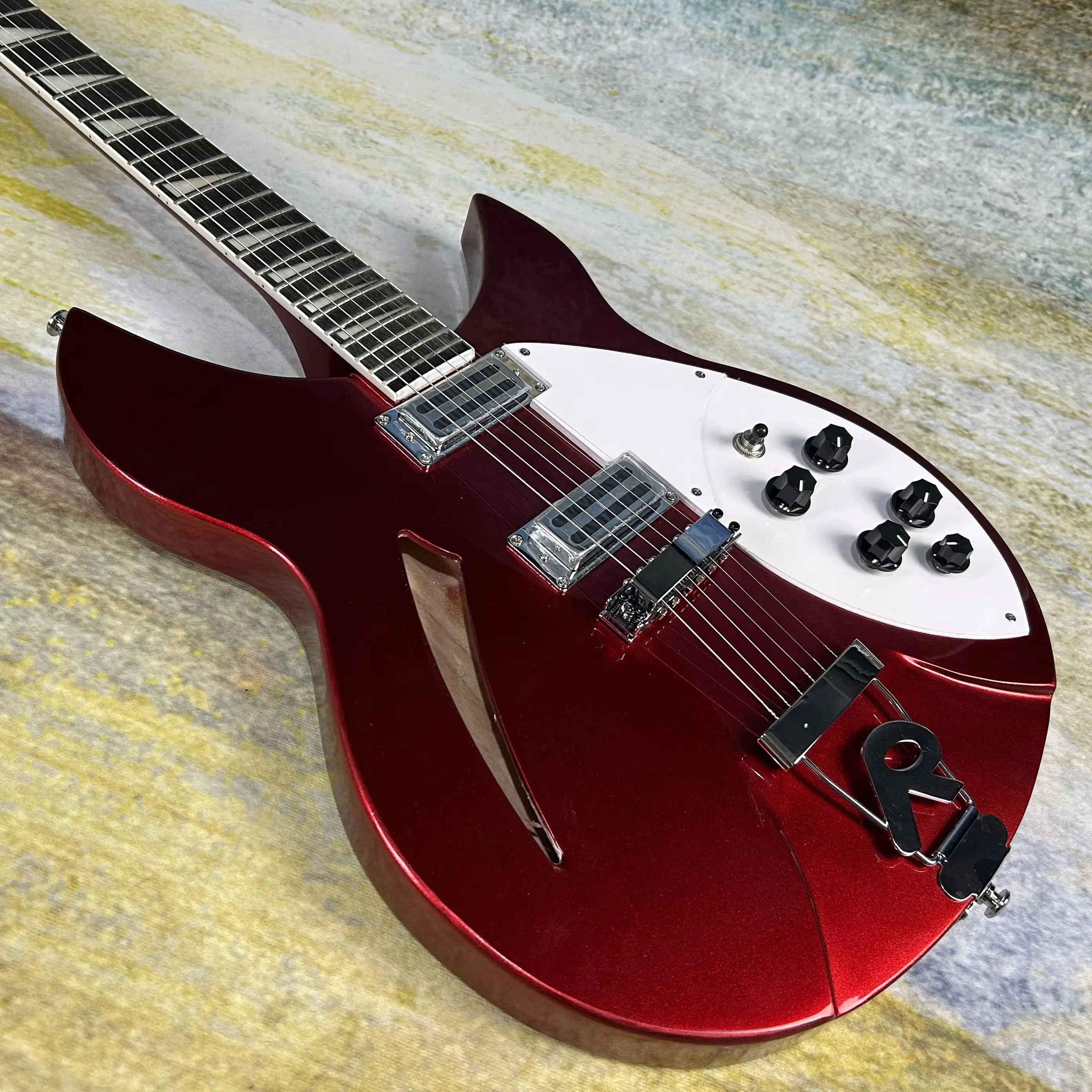 

Электрогитары Rickenbacker 330 металлического красного цвета, хит продаж, с тремоло-мостом R и накладкой грифа из палисандра