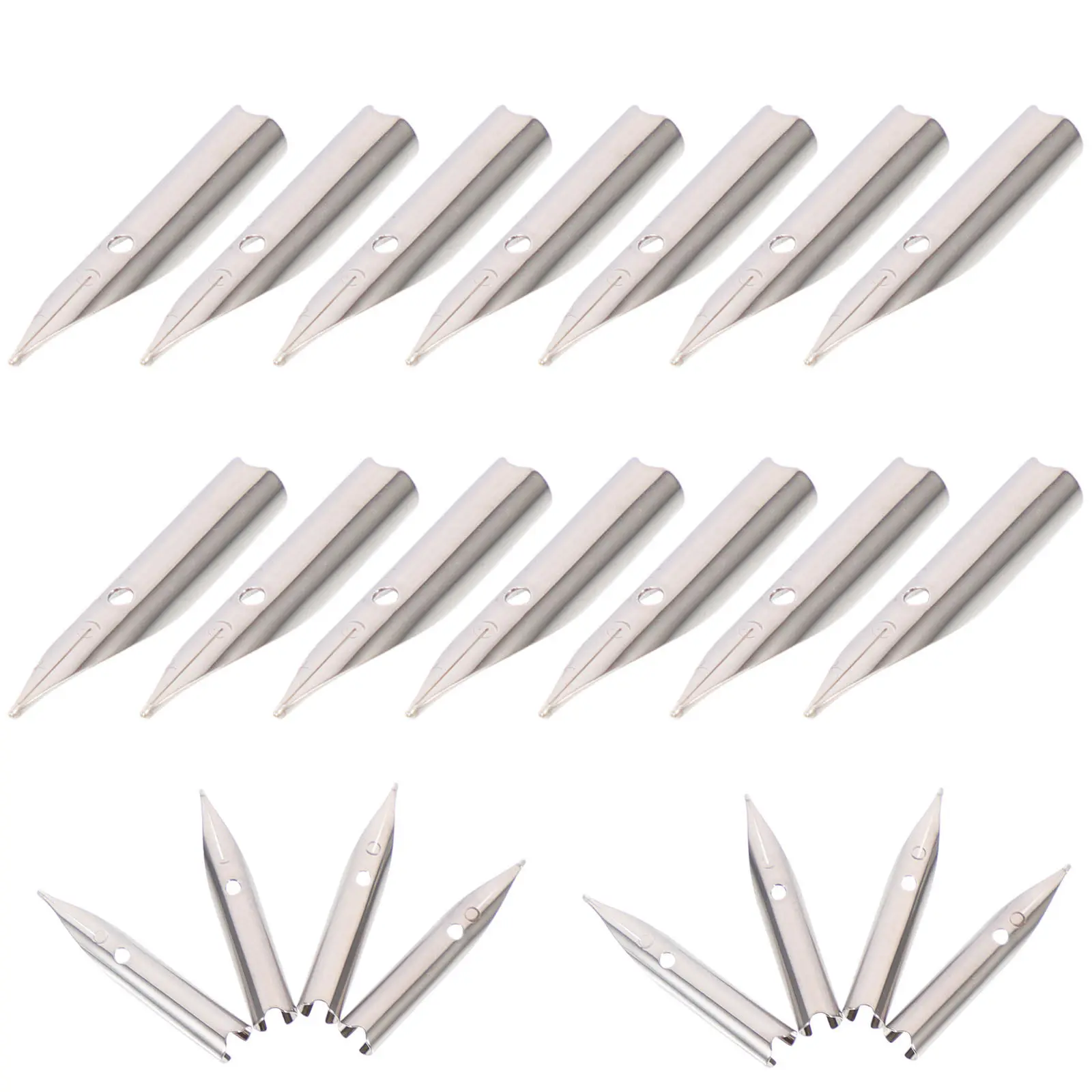 

20Pcs Fountain Pen Replacement Nibs Premium Metal Calligraphy Pen Tips Smooth Writing Supplies Practice Tools for Students