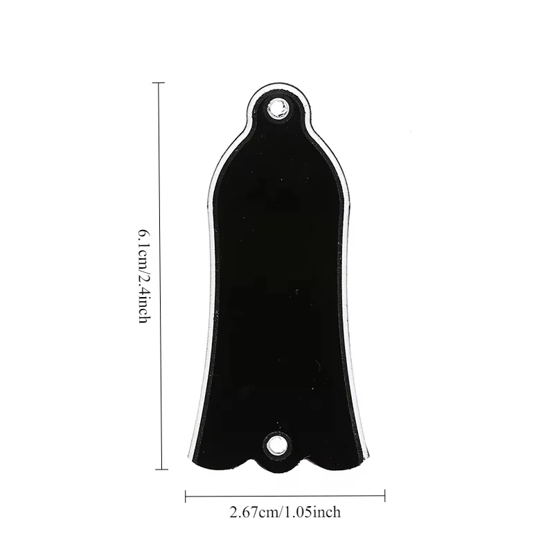 2 Holes Bell-shaped PVC Truss Rod Cover Plate Scroll Plate for Gibson LP SG Flying V ES Guitar Black - view 3