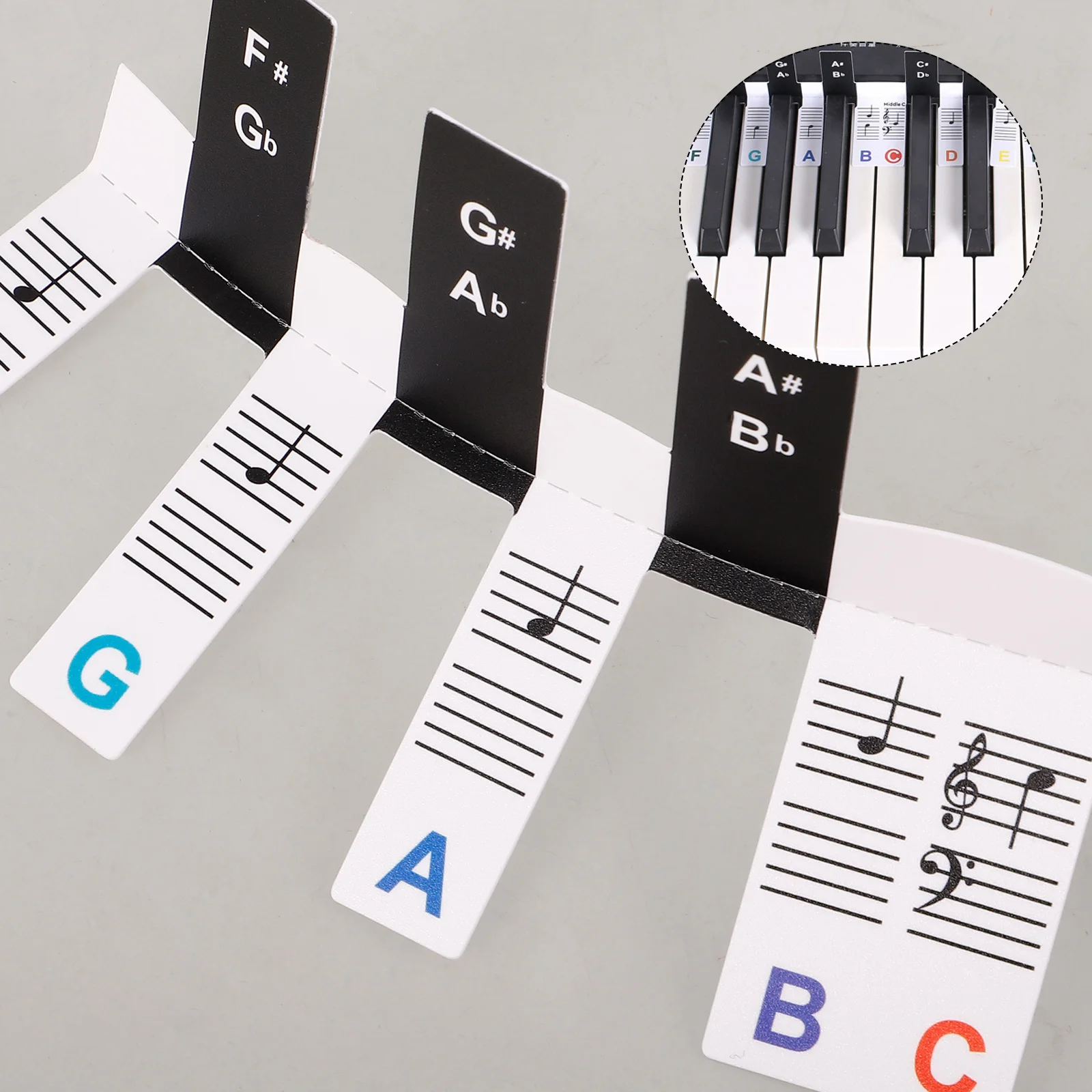 

2pcs Key Stickers 88-Key Notes Guide Removable Keyboard Stickers For Beginners Pvc Piano Keyboard Note Labels Piano Accessories