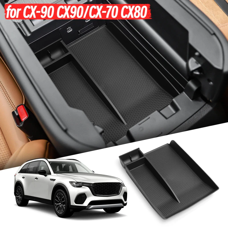 

for Mazda CX-90 CX90/CX-70 CX80 2024-2025 Center Console Armrest Storage Box Interior Accessories Car Storage Box Organizer Tray