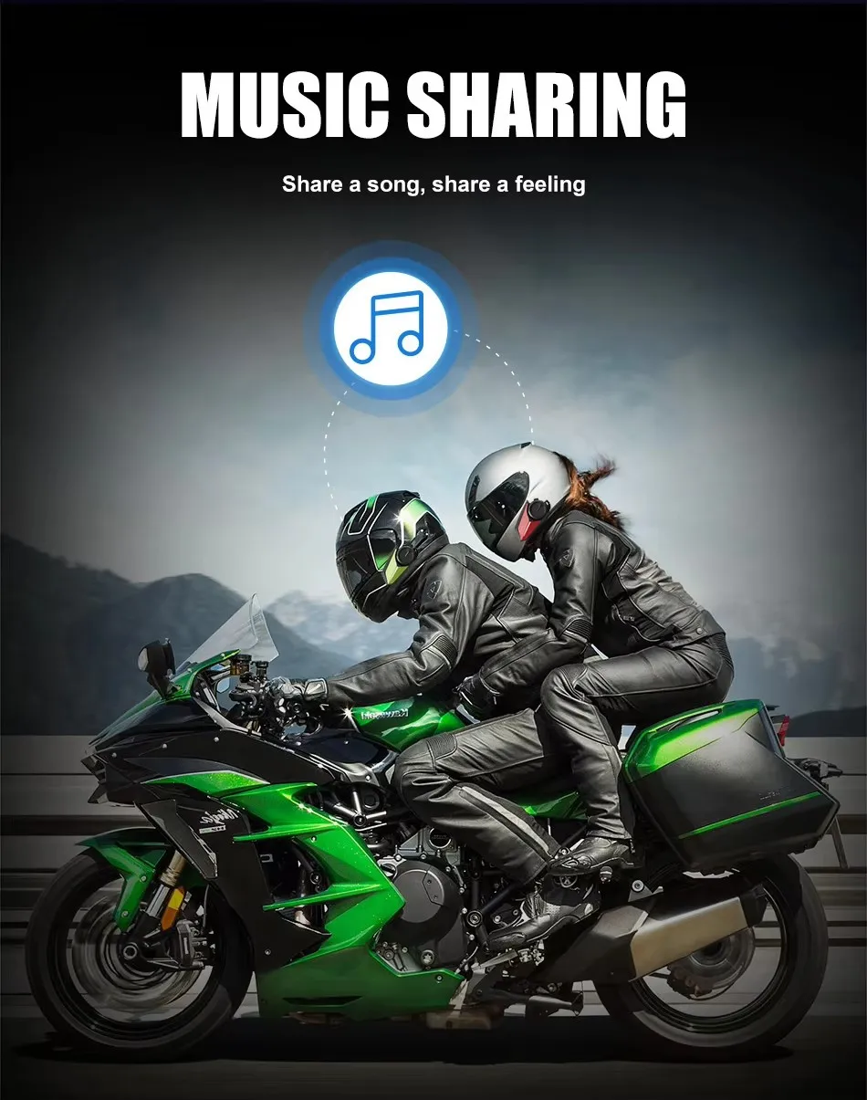 Monystar S8 Motorcycle Intercom Helmet Headsets 6 Rider, BT5.1 Communication Interphone, Intercomunicador Moto,Waterproof FM image 6