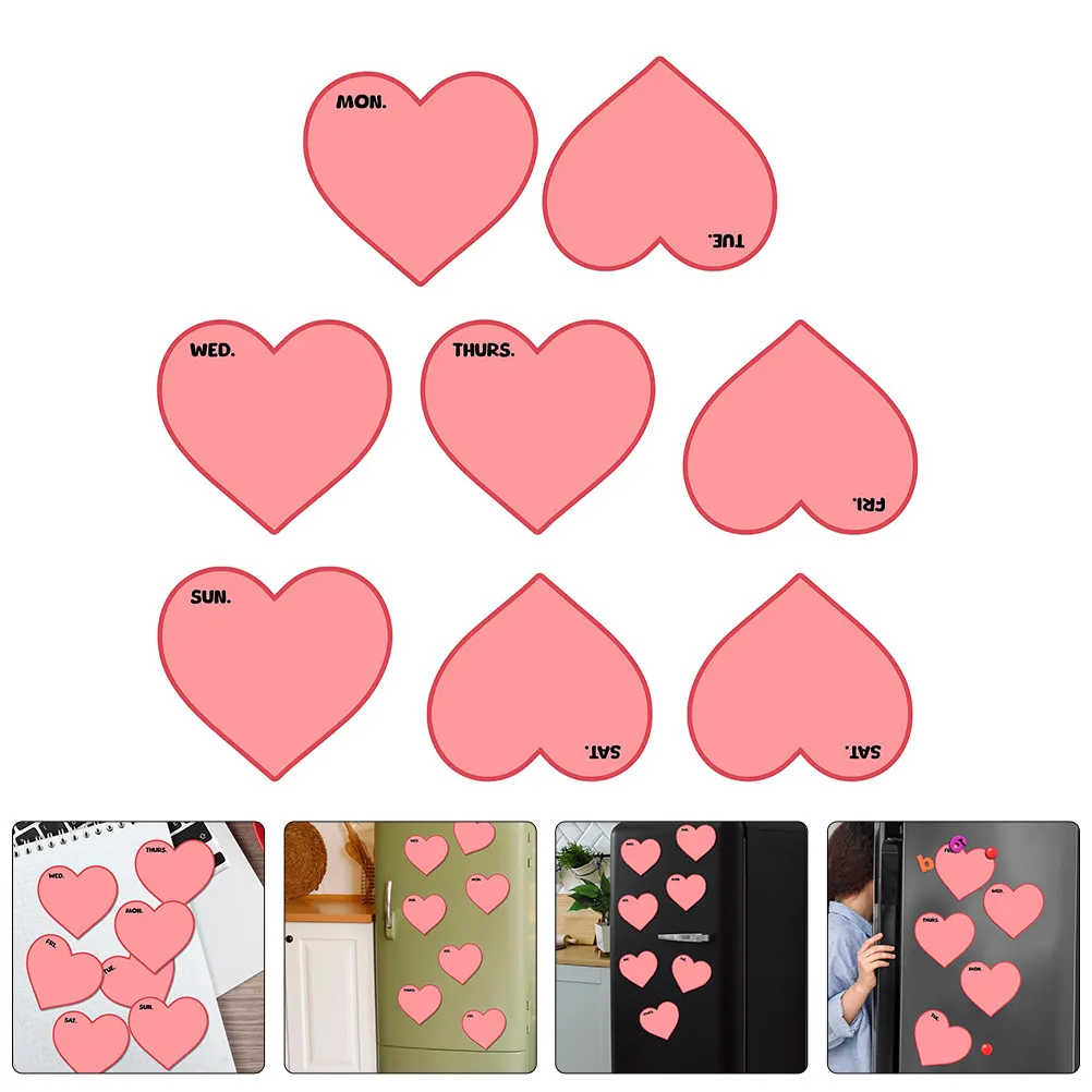 8Pcs Reusable Erasable Weekly Whiteboard Sticker High Stickiness for Office Home Classroom Dry Erase Memo Message Sticker