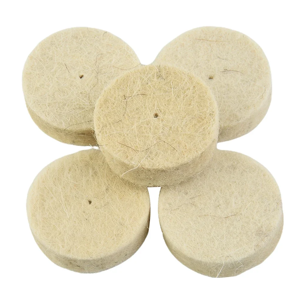 Home Wool Felt Wheels White Silver 3.175mm 33pcs Accessory Buffing Wheel Kit Cloth Polishing Wheel Replacement