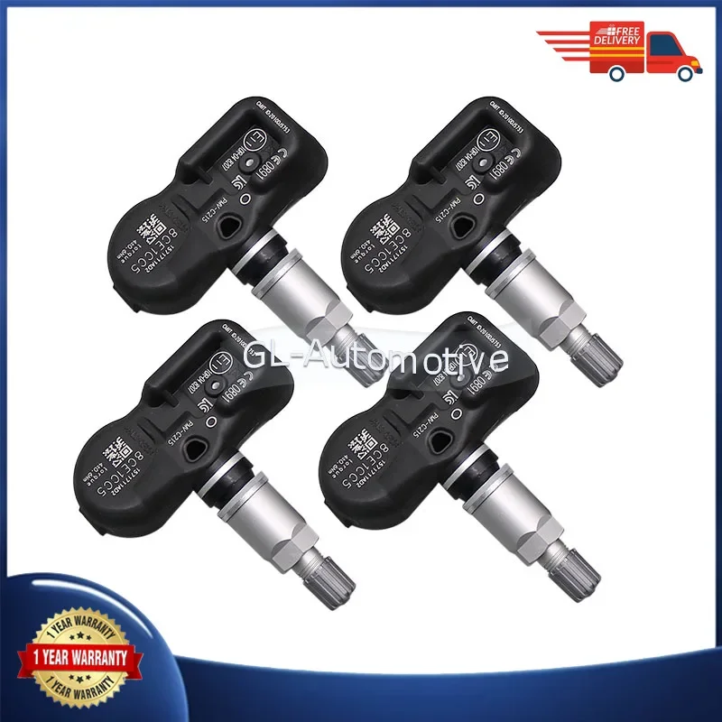 4PCS TPMS 433MHZ Tire Pressure Sensor for Lexus ES LC LS LX RX UX Toyota Camry Corolla Land Cruiser RAV4 Yaris PMV-C215