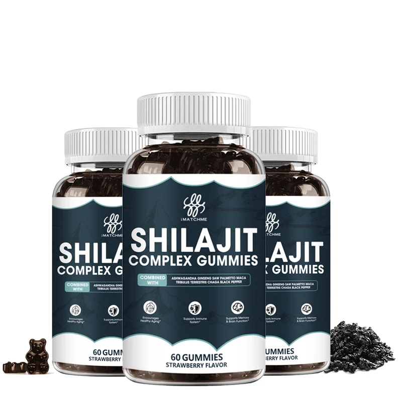 8-in-1 Complex Chewables Maca Ashwagandh Shilajit Supplement Gummies  - for Energy, Cognitive & Immunity Support for Men & Women