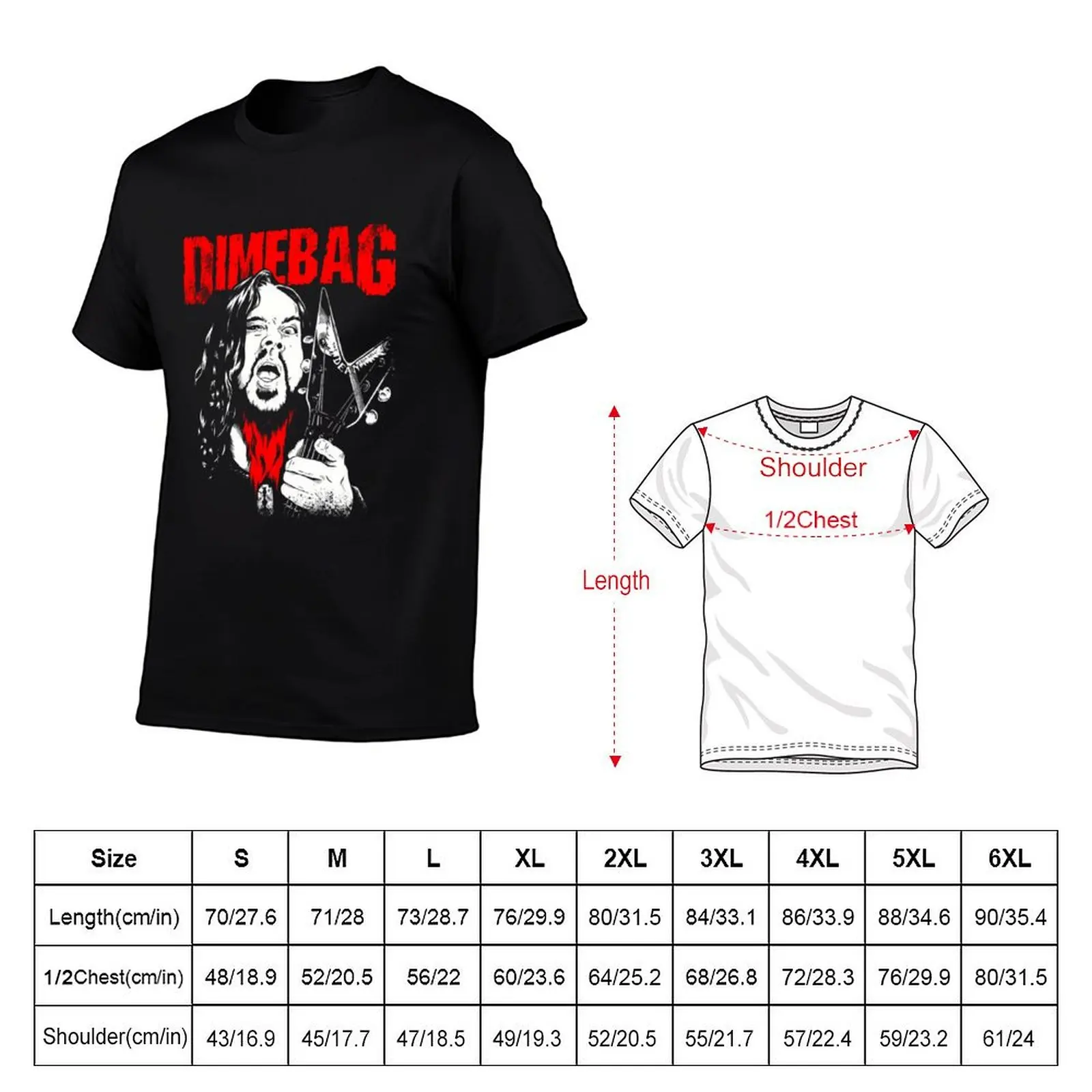 Dimebag Darrell T-Shirt Functional Casual Short Sleeve Tee