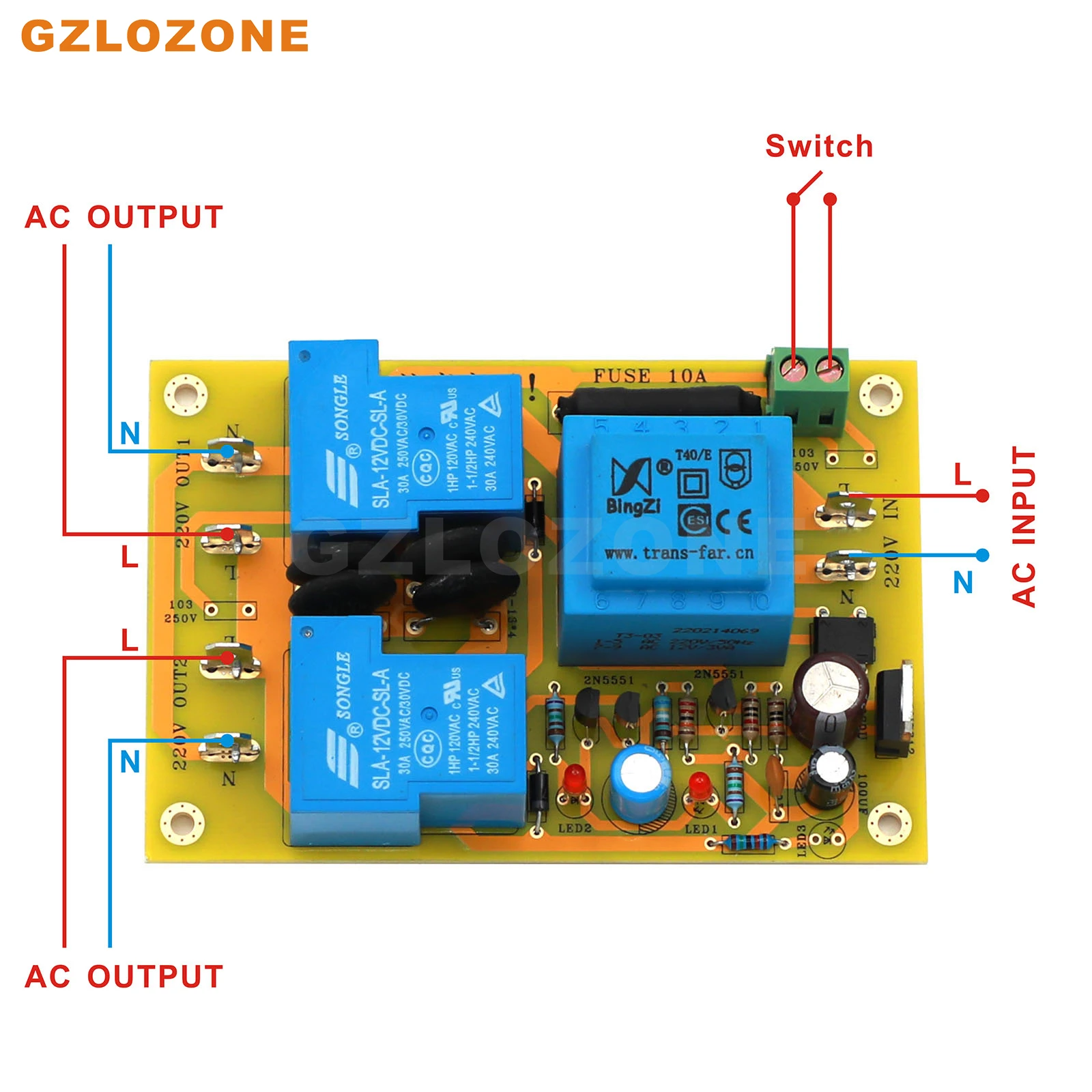 

SL-10A Dual Output Class A Power Amplifier Soft Start Board 110V Or 220V (Optional)