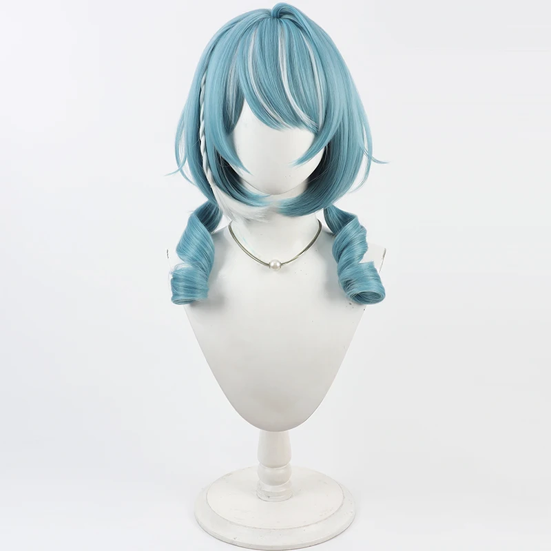 NIJISANJI Virtual YouTube Vtuber Shiranami Kurumu Cos Cosplay Wig Halloween Carnival Party Props Synthetic Hair + Wig Cap