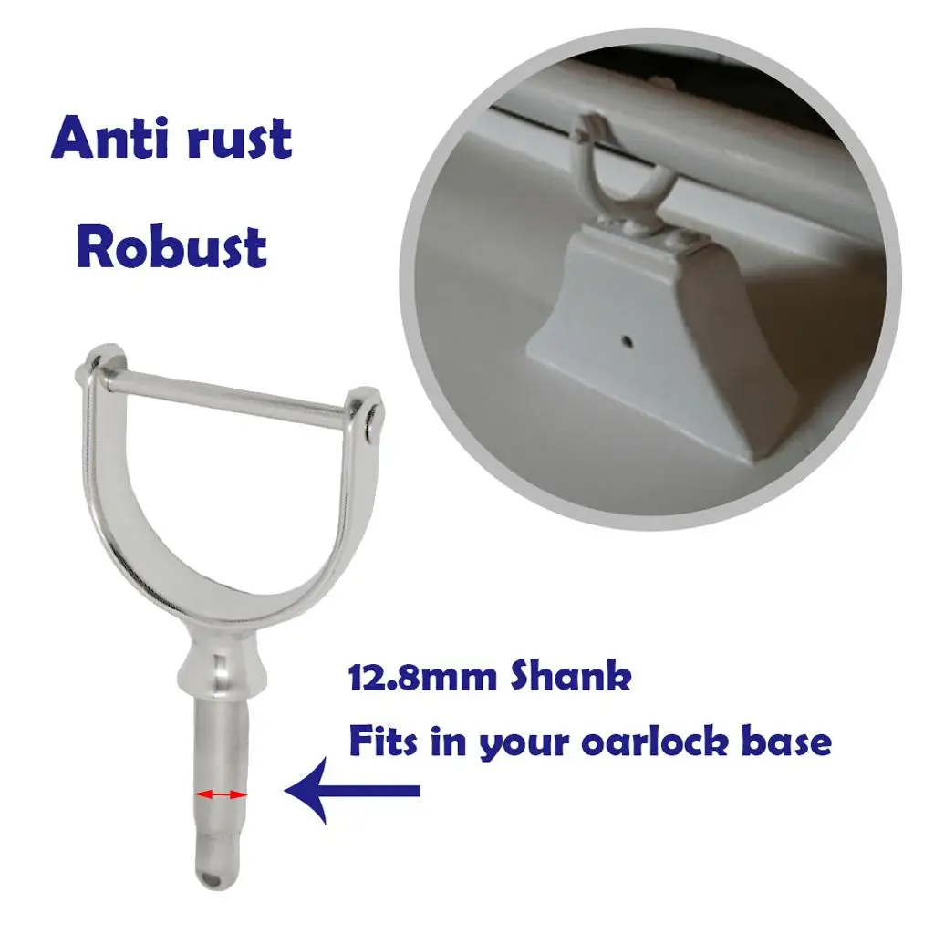 

Durable Marine Stainless Steel Oarlock Polished Rowlock Fit 1-7/8in Socket for Yacht Boat Kayak Use