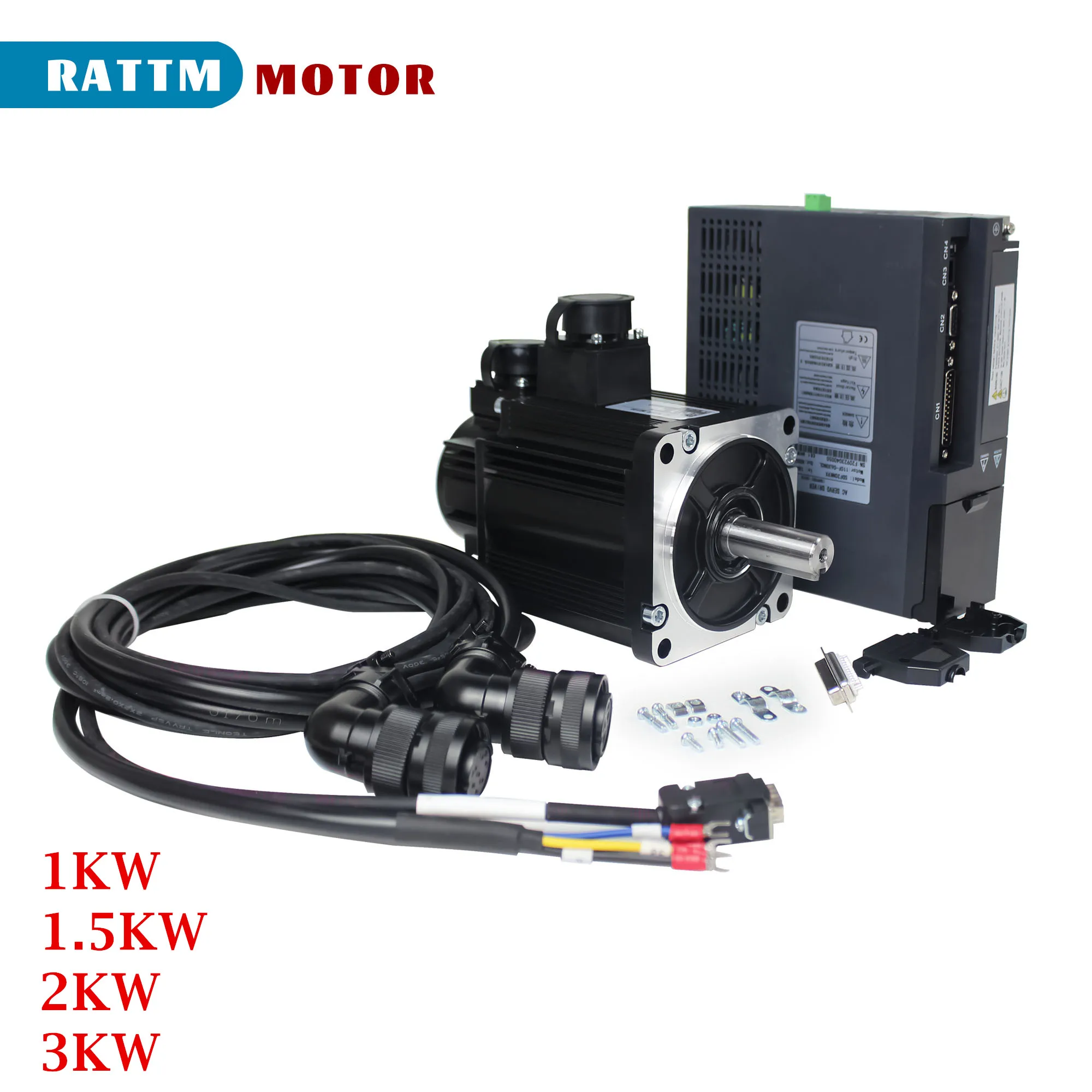 【Optical Encoder】1KW 1.5KW 2KW 3KW WDL Deries AC Servo Motor Set Kit 2000-2500rpm 130MM Flange + Brake Or Not