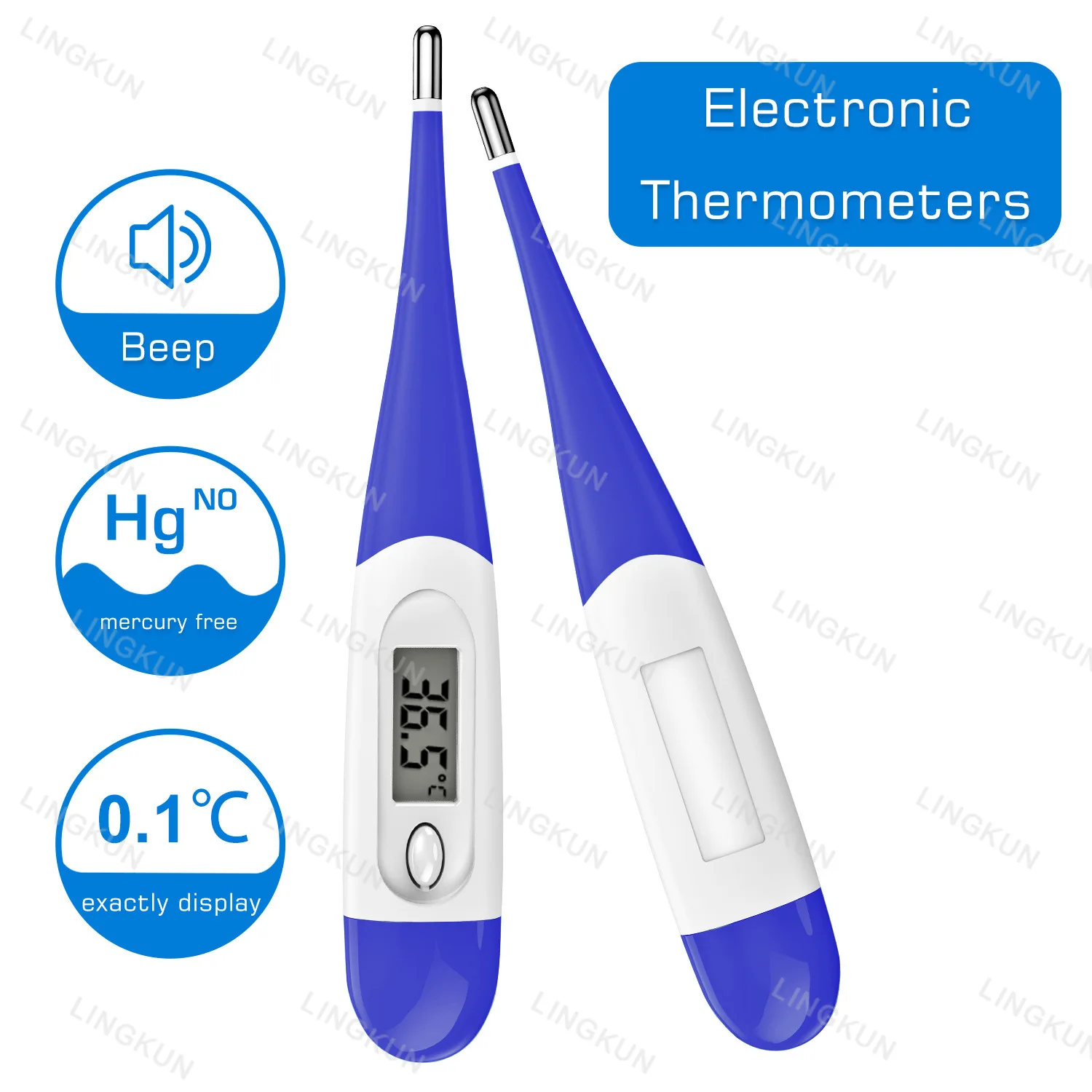 5PCS Household Adults Children Thermometers for Fever Thermometer Electronic Soft Head Hard Head Digital Oral Armpit Temperature