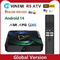 VONTAR R5 Android 14 TV Box ATV Realtek1325 CPU A55 Edge AI Mali-G57 GPU Support AI-PQ AI-SR HDR10+ Media Player Android 14.0