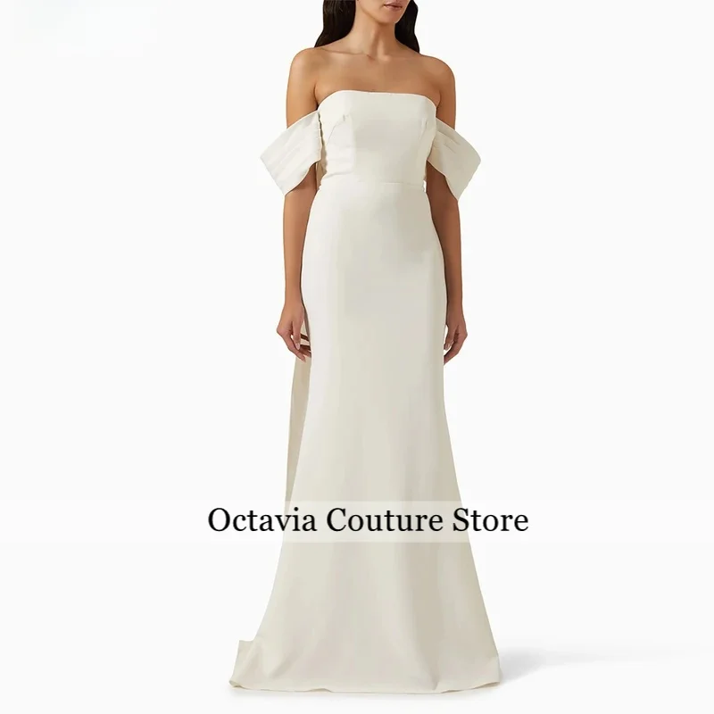 

Русалка с открытыми плечами, платья для выпускного вечера, атласное арабское вечернее платье без бретелек, вечернее платье Robe De Soirée по индивидуальному заказу