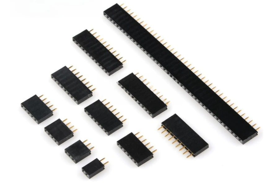 2P-40Pin Single Row Straight Female Connector, 2.54mm Spacing PCB Socket for Electronics Prototyping