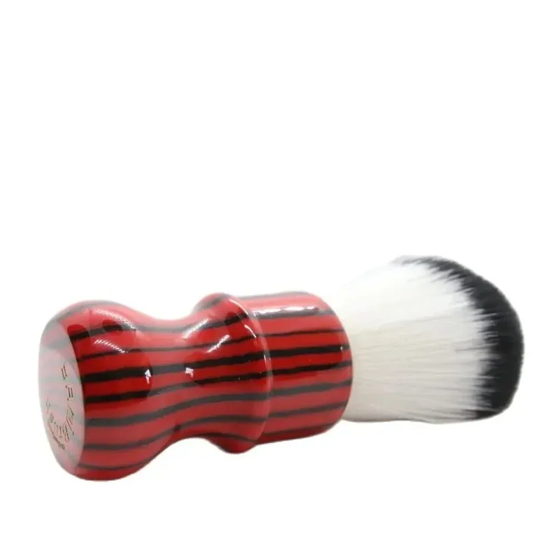 Yaqi Men's Evil Zebra 26mm Knot Black And Red Originality Handle Synthetic Hair Mens Shaving Brush Portable Retro Wet Shaving