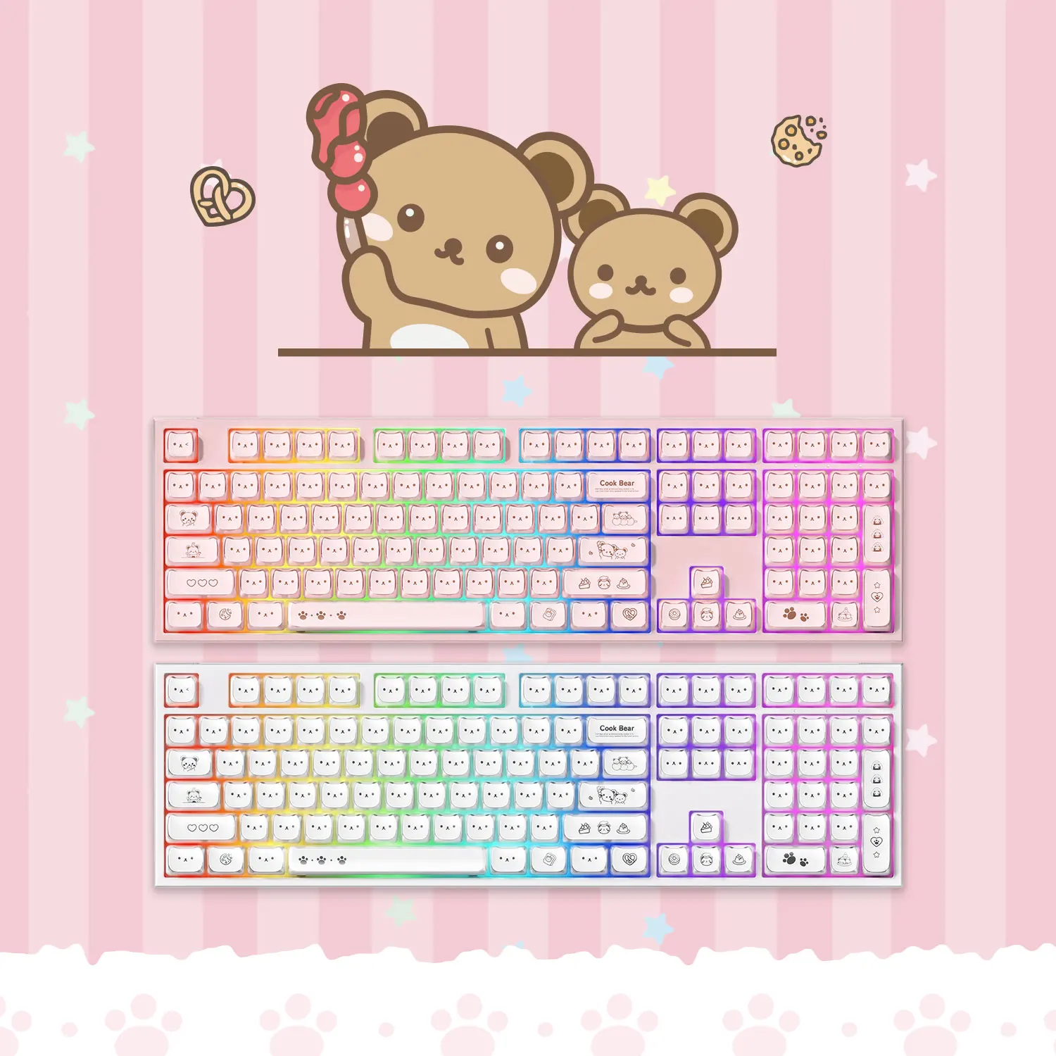 Akko 5108 V5 Greedy Bear Mechanical Keyboard 108 Keys 8K Flex-Cut Hot-swap RGB Type-C/2.4G&BT Wireless Gaming Keyboard Gasket