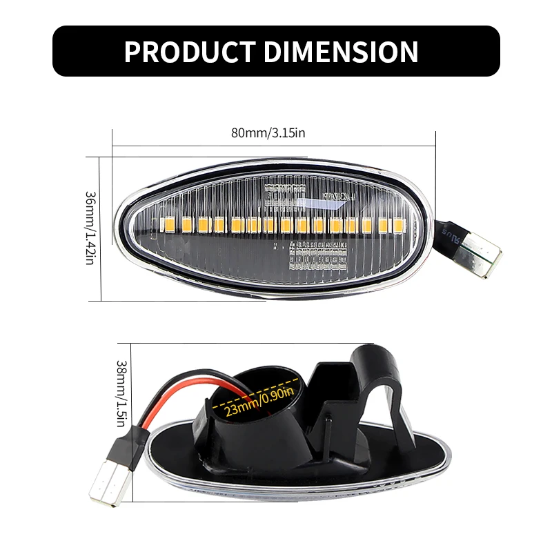 2PCS LED Side Marker Turn Signal Lamps For Mitsubishi Lancer EVO CT9A CS3A CS6A Outlander CU4W CU5W I-Miev HA3W For Peugeot iOn