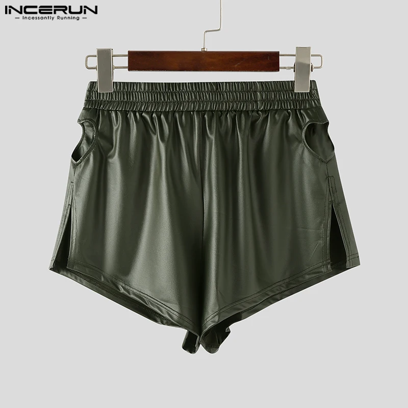 

INCERUN мужские шорты, однотонные, с блестящей эластичной резинкой на талии, мужские шорты, уличная одежда, летние пикантные модные повседневные мужские шорты 2023 года