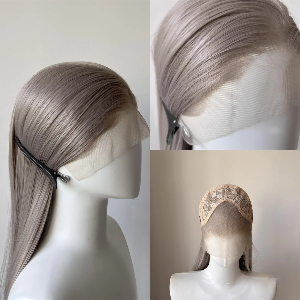 

13*4 Lace Wigs Gray Lace Front Wig for Women 26 Inch Long Straight Synthetic Lace Wigs for Cosplay Fiber Hair Wig Sintética