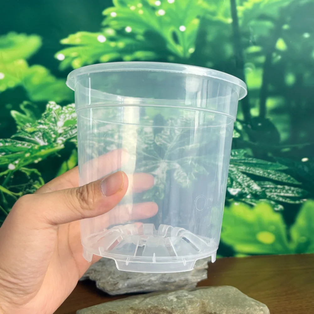 Hard Plastic Orchid Pot Transparent Breathable Resin Planter Container For Dendrobium Succulents Flower Garden Home Decor