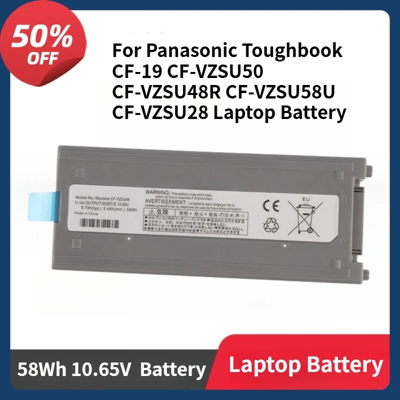 

CF-VZSU48 Laptop Battery for Panasonic Toughbook CF-19 CF-VZSU50 CF-VZSU48R CF-VZSU58U CF-VZSU28 58Wh 10.65V Laptop Battery
