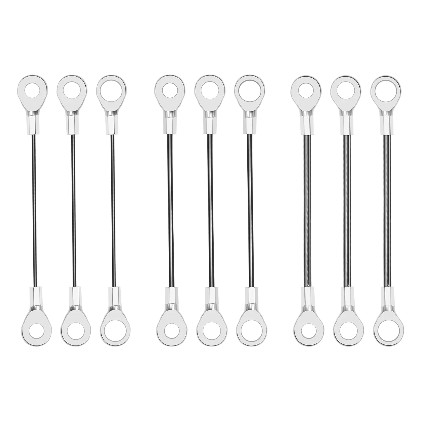 

2-4mm black PVC coated safety rope, 304 stainless steel wire rope, M6/M8/M10 fish eye terminal for hanging lighting fixtures