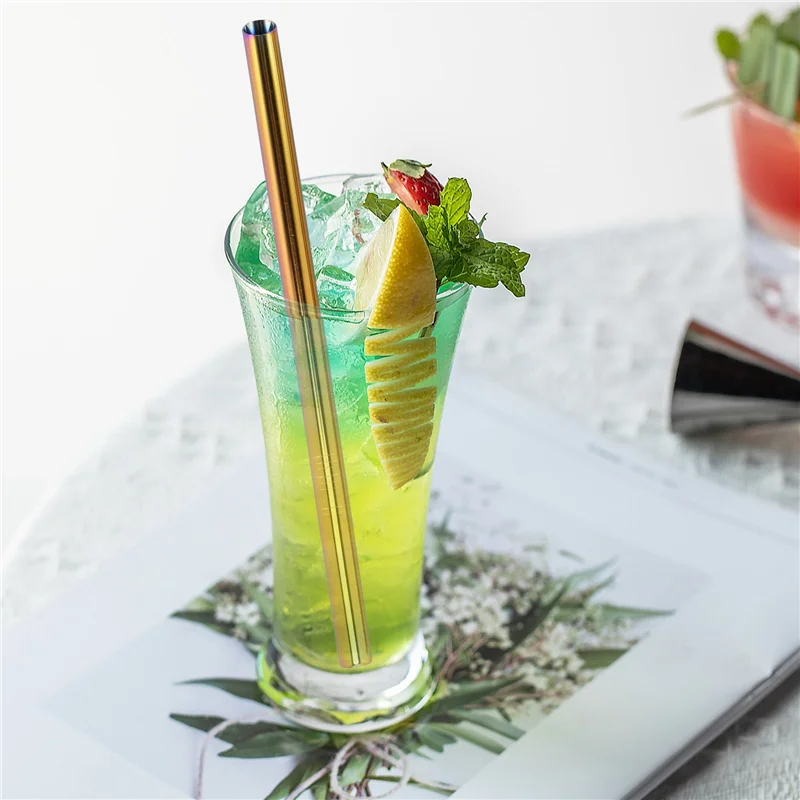 Pajitas para beber reutilizables para piojos, pajitas anchas Boba, pajitas para batidos de té con burbujas y batidos con cepillo de limpieza, bolsa de transporte