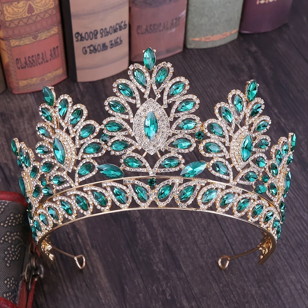 Diadem Diadem w stylu barokowym kryształowa korona dla kobiet w stylu Vintage dla kobiet ślub panny młodej ślubne akcesoria do włosów