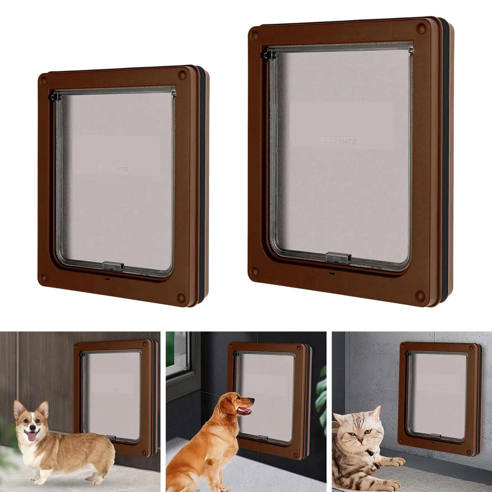 

Large Cat Flap Door Screen ABS Material Walk Through Pet Gate for Window Door Mesh Cats
