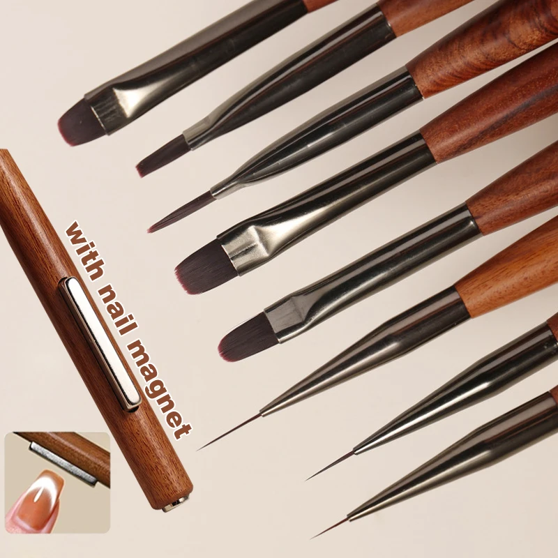 

Double-end Nail Art Brush with Nail Magnet Glue Phototherapy Pen Drawing Color Painting UV Gel Liner Brush Pen Manicure Tools