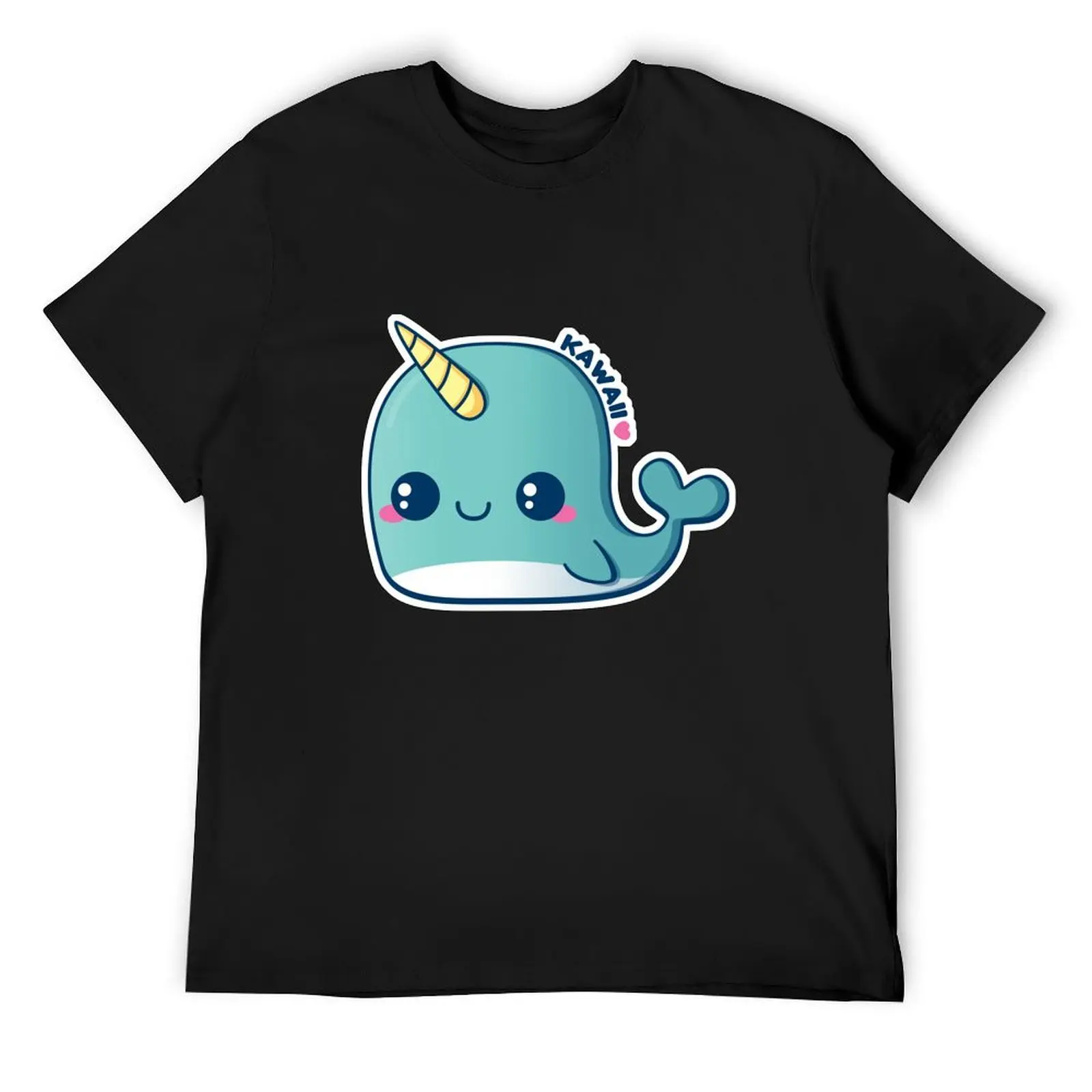 

Kawaii Blue Narwhal T-Shirt vintage clothes boys animal print graphic tee shirt mens vintage t shirts