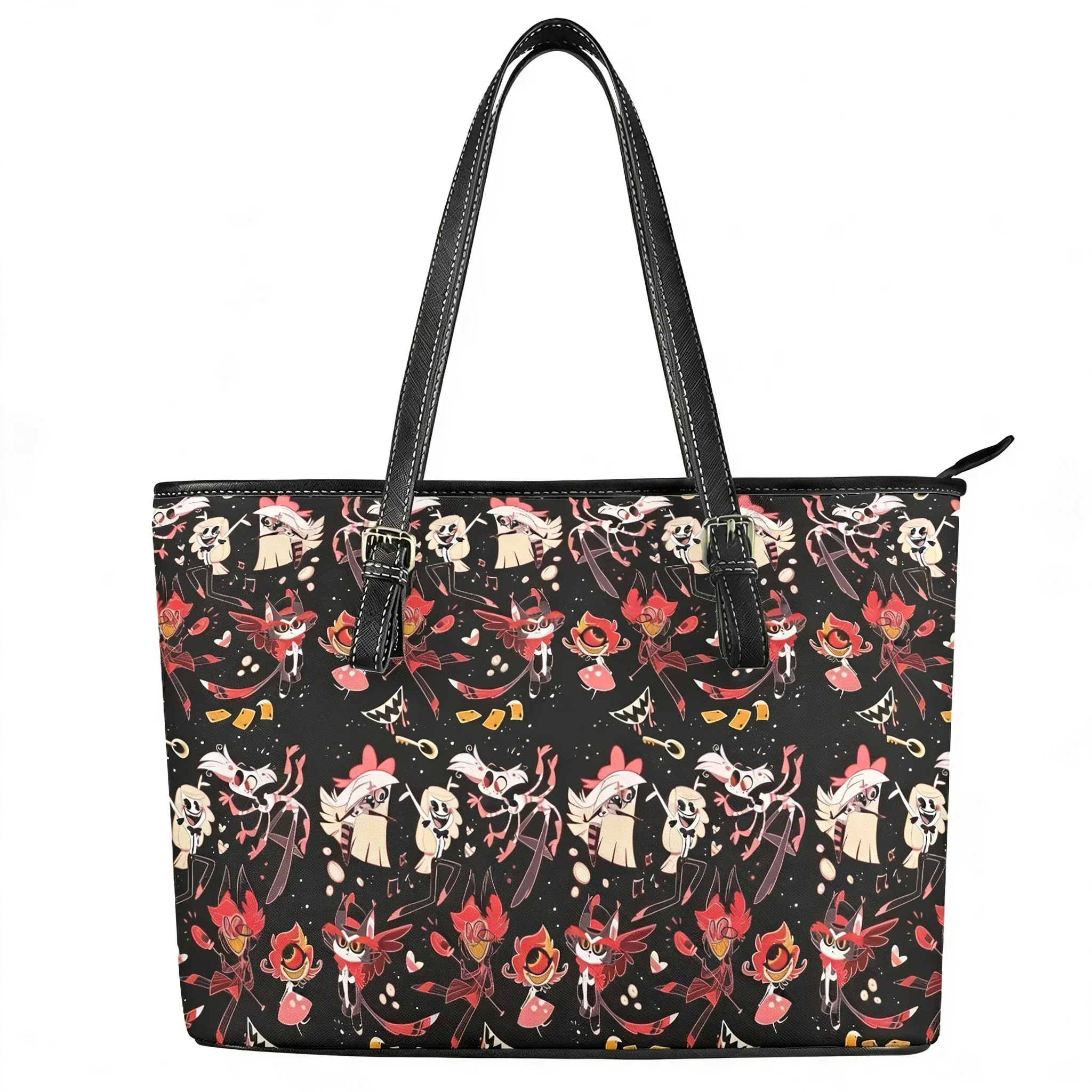 Hot Comics Fashion Hotel Hazbin Custom Handbag Womens Mens Personalized Tote Bag Shoulder Bag Business Leather Purse Travel Bag