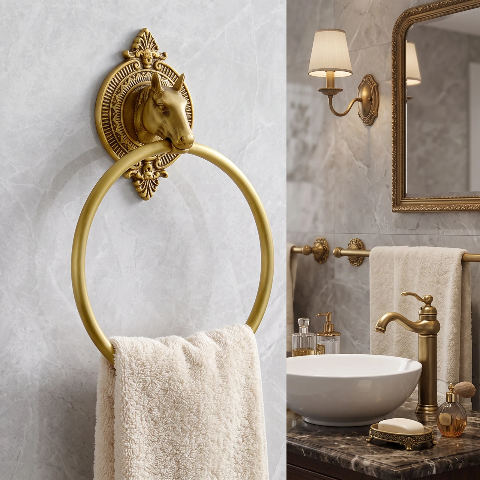 support-de-serviette-avec-plaque-decorative-doree-elegant-et-resistant-a-la-corrosion-pour-salle-de-bain-et-coiffeuse