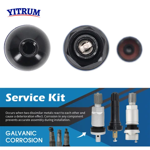 TPMS Däcktryckssensor Svart Aluminium Ventilstam Ersättningssats För Volkswagen Audi BMW 5Q0907275F 36106877937 6 best sales TPMS-ventilspindel - №5