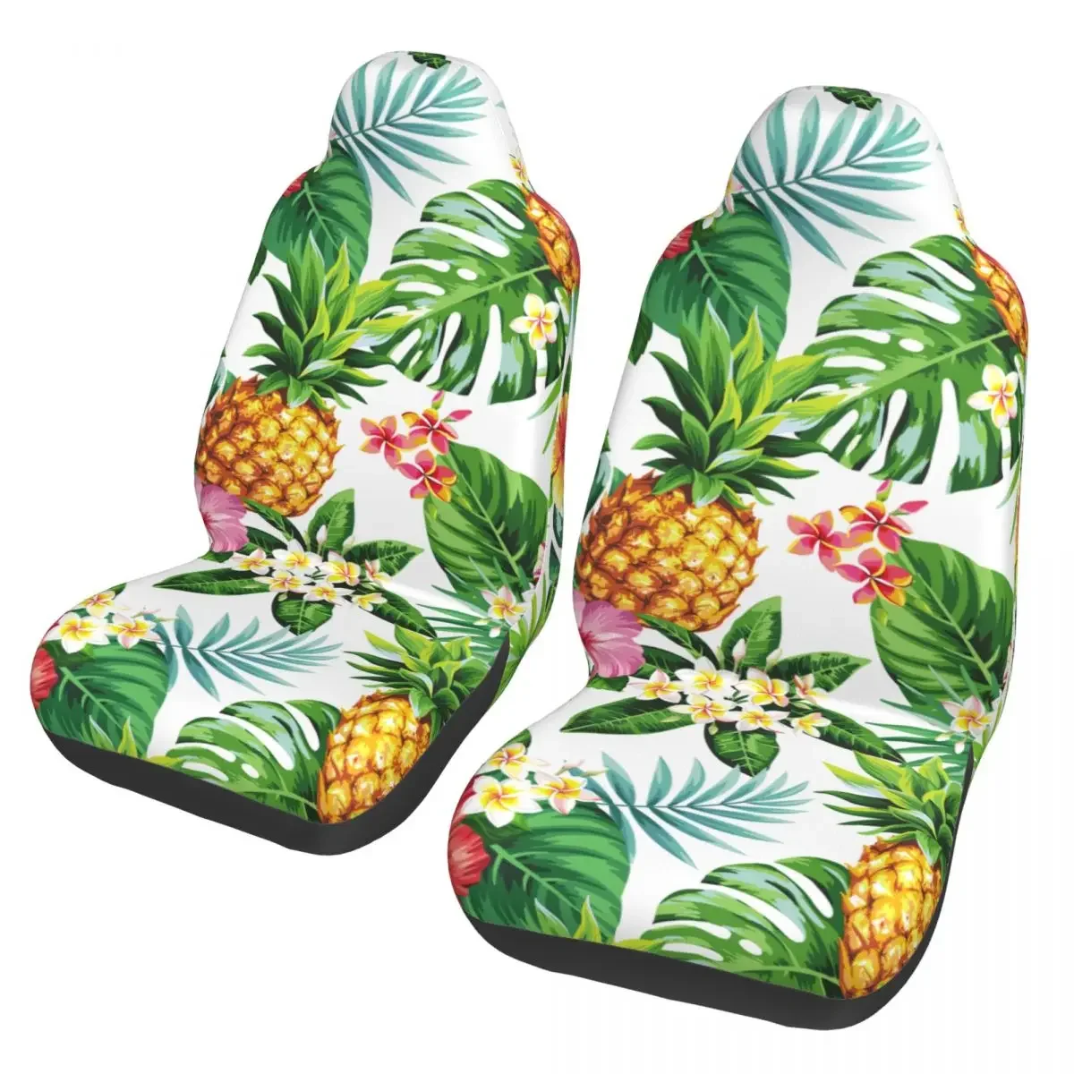 Summer Tropical Palm Leaves Universal Car Seat Cover Four Seasons Travel Pineapple Car Seats Covers Fiber Car Styling